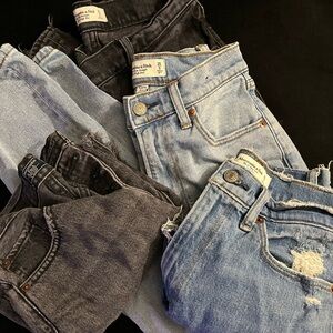 Abercrombie & Fitch Women's Jeans - shorts bundle Black and Blue size 25/0